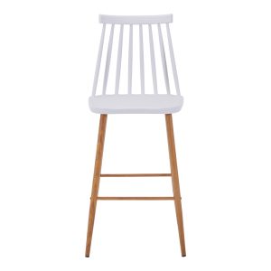 327 000047 2 8 Bar stool Aurora I pakoworld pp in white shade - natural metal leg 42x47x99cmIndoor furniture > Bar stools