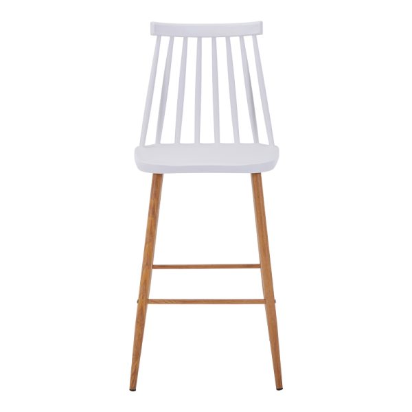 327 000047 2 8 Bar stool Aurora I pakoworld pp in white shade - natural metal leg 42x47x99cmIndoor furniture > Bar stools