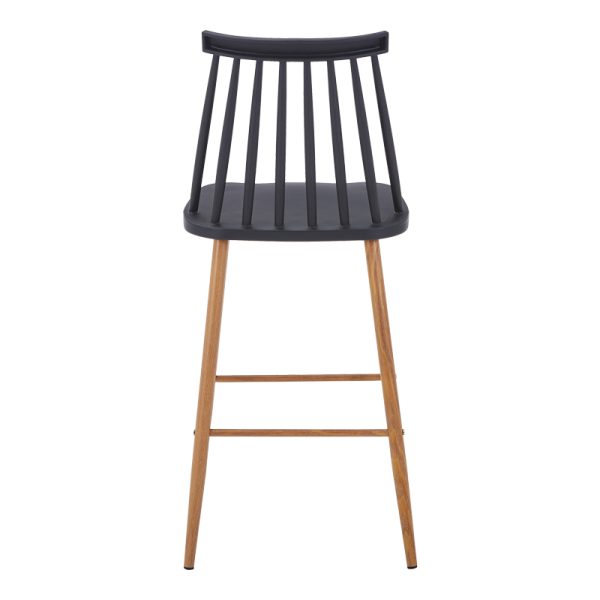327 000048 3 7 Bar stool Aurora I pakoworld pp in black shade - natural metal leg 42x47x99cmIndoor furniture > Bar stools