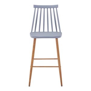 327 000049 2 2 Bar stool Aurora I pakoworld pp in grey shade - natural metal leg 42x47x99cmIndoor furniture > Bar stools