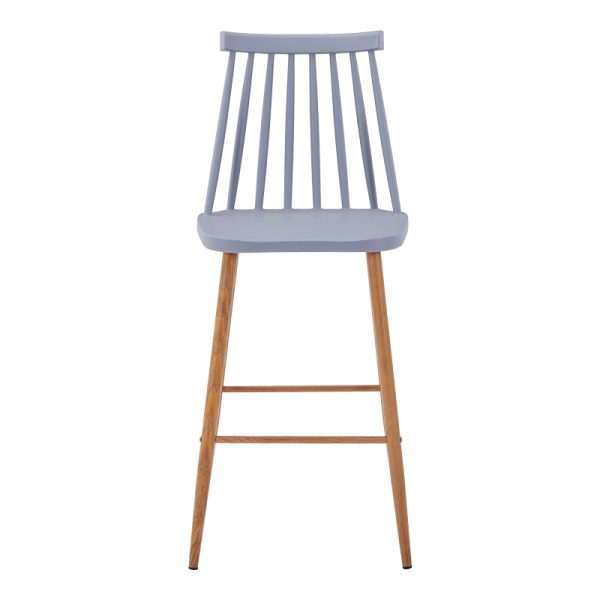 327 000049 2 2 Bar stool Aurora I pakoworld pp in grey shade - natural metal leg 42x47x99cmIndoor furniture > Bar stools