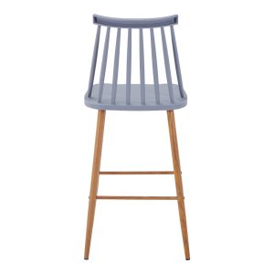 327 000049 3 2 Bar stool Aurora I pakoworld pp in grey shade - natural metal leg 42x47x99cmIndoor furniture > Bar stools