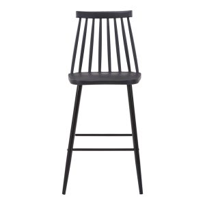 327 000050 2 2 Bar stool Aurora I pakoworld pp in black shade - blackl metal leg 42x47x99cmIndoor furniture > Bar stools