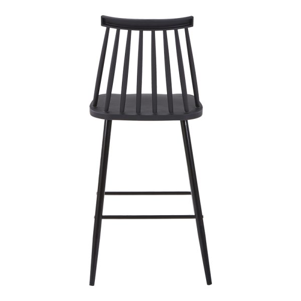 327 000050 3 2 Bar stool Aurora I pakoworld pp in black shade - blackl metal leg 42x47x99cmIndoor furniture > Bar stools