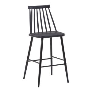 327 000050 4 Bar stool Aurora I pakoworld pp in black shade - blackl metal leg 42x47x99cmIndoor furniture > Bar stools