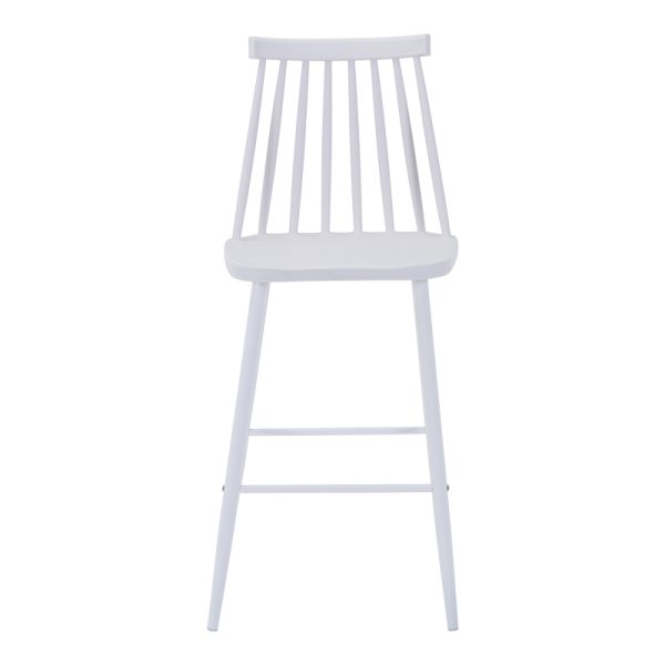 327 000051 2 2 Bar stool Aurora I pakoworld pp in white shade - white metal leg 42x47x99cmIndoor furniture > Bar stools