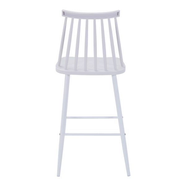 327 000051 3 2 Bar stool Aurora I pakoworld pp in white shade - white metal leg 42x47x99cmIndoor furniture > Bar stools