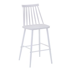 327 000051 4 Bar stool Aurora I pakoworld pp in white shade - white metal leg 42x47x99cmIndoor furniture > Bar stools