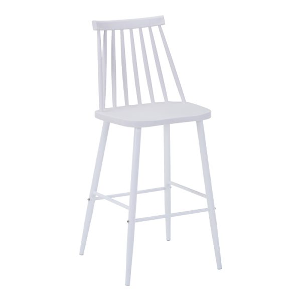 327 000051 4 Bar stool Aurora I pakoworld pp in white shade - white metal leg 42x47x99cmIndoor furniture > Bar stools