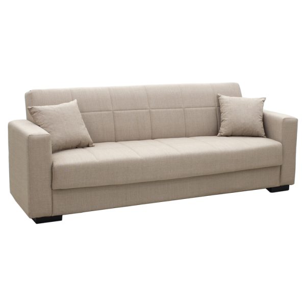 328 000008 14 Vox pakoworld three-seater sofa-bed with storage cream fabric 214x82x83cmIndoor furniture > Sofas-bed