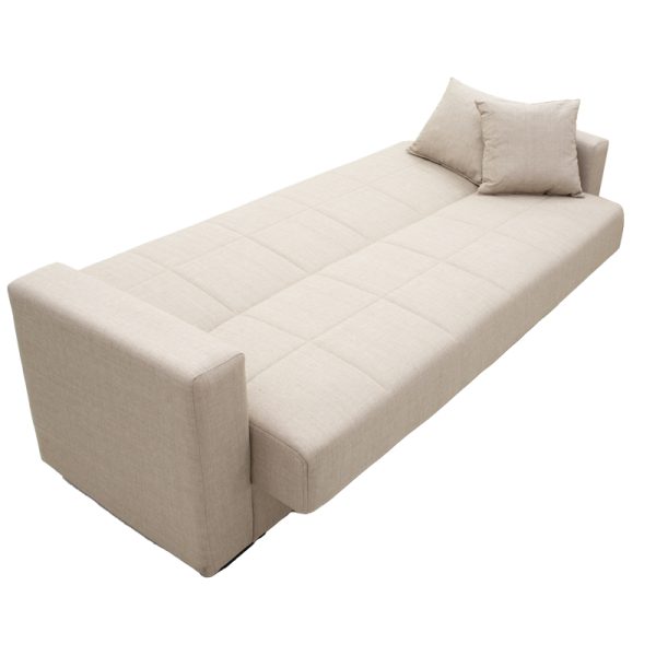328 000008 3 11 Vox pakoworld three-seater sofa-bed with storage cream fabric 214x82x83cmIndoor furniture > Sofas-bed