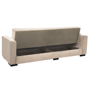 328 000008 4 11 Vox pakoworld three-seater sofa-bed with storage cream fabric 214x82x83cmIndoor furniture > Sofas-bed