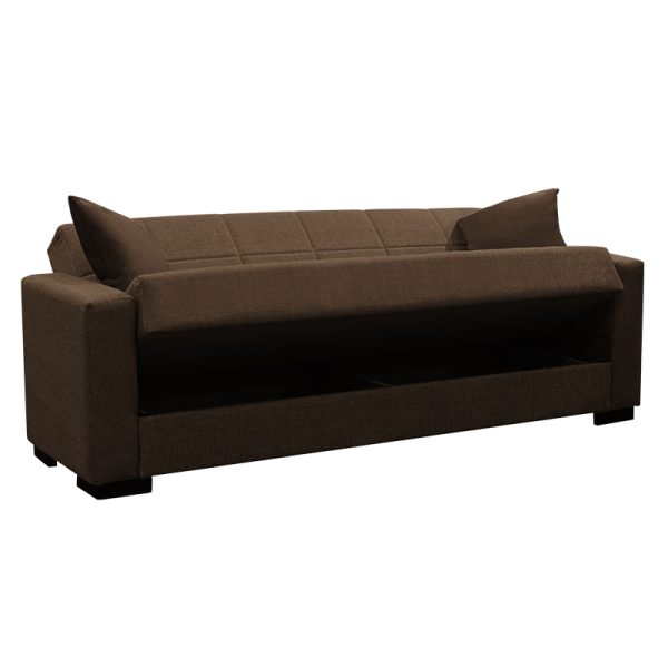 328 000011 2 3 Sofa-bed with storage three-seater Vox pakoworld brown fabric 214x82x83cmIndoor furniture > Sofas-bed