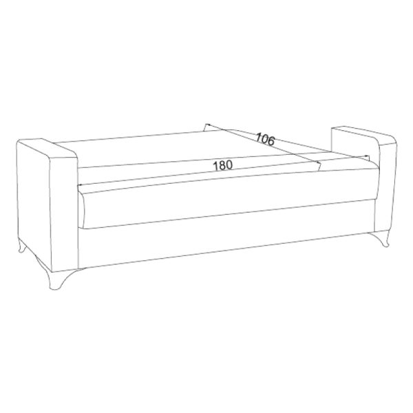 328 000011 4 3 Sofa-bed with storage three-seater Vox pakoworld brown fabric 214x82x83cmIndoor furniture > Sofas-bed