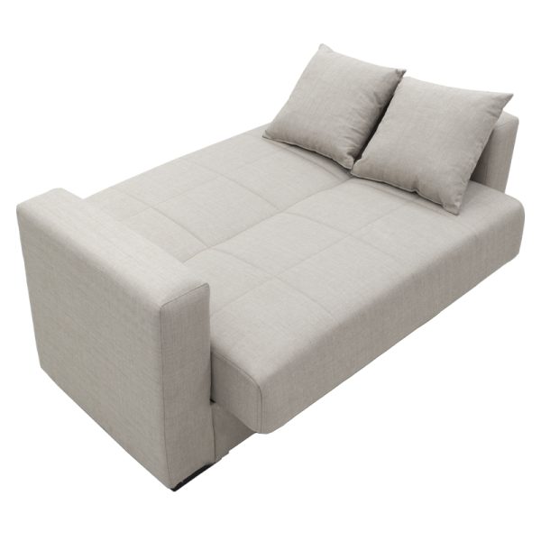 328 000013 3 6 Sofa-bed with storage two-seater Vox pakoworld light gray fabric 154x82x83cmIndoor furniture > Sofas-bed