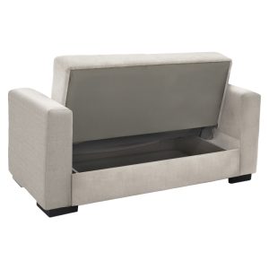 328 000013 4 6 Sofa-bed with storage two-seater Vox pakoworld light gray fabric 154x82x83cmIndoor furniture > Sofas-bed