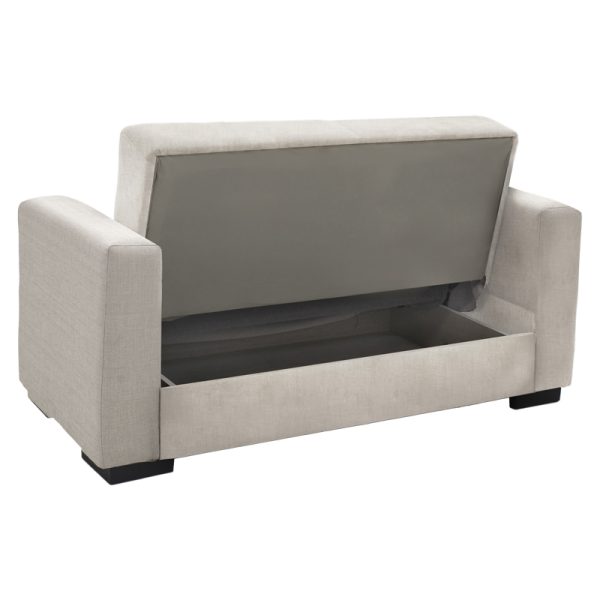 328 000013 4 6 Sofa-bed with storage two-seater Vox pakoworld light gray fabric 154x82x83cmIndoor furniture > Sofas-bed