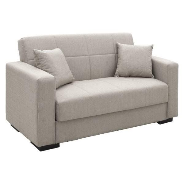 328 000013 9 Sofa-bed with storage two-seater Vox pakoworld light gray fabric 154x82x83cmIndoor furniture > Sofas-bed