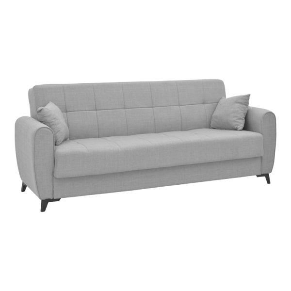 328 000017 11 Lincoln three-seater sofa-bed with storage space pakoworld light gray fabric 225x75x85cmIndoor furniture > Sofas-bed