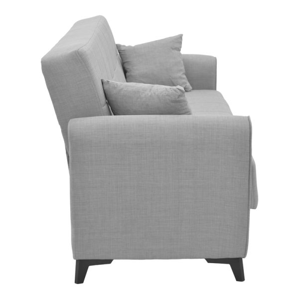 328 000017 2 8 Lincoln three-seater sofa-bed with storage space pakoworld light gray fabric 225x75x85cmIndoor furniture > Sofas-bed