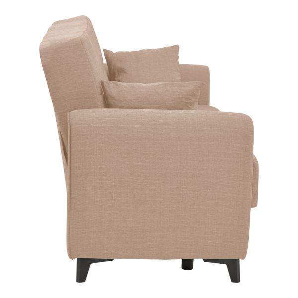 328 000019 2 3 Sofa-bed with storage two-seater Lincoln pakoworld beige fabric 165x75x85cmIndoor furniture > Sofas-bed