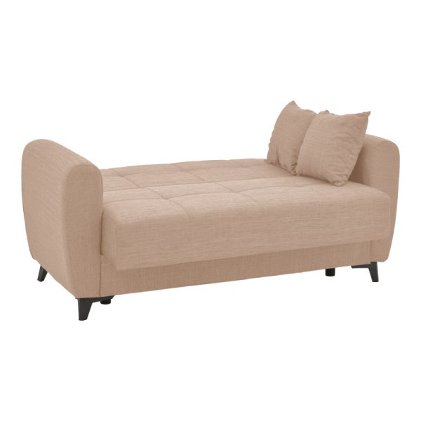 328 000019 3 3 Sofa-bed with storage two-seater Lincoln pakoworld beige fabric 165x75x85cmIndoor furniture > Sofas-bed