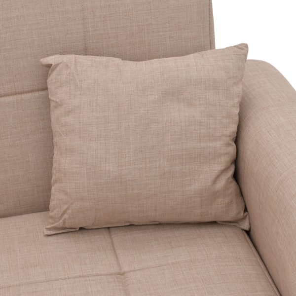 328 000019 4 3 Sofa-bed with storage two-seater Lincoln pakoworld beige fabric 165x75x85cmIndoor furniture > Sofas-bed