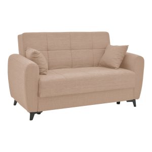 328 000019 6 Sofa-bed with storage two-seater Lincoln pakoworld beige fabric 165x75x85cmIndoor furniture > Sofas-bed