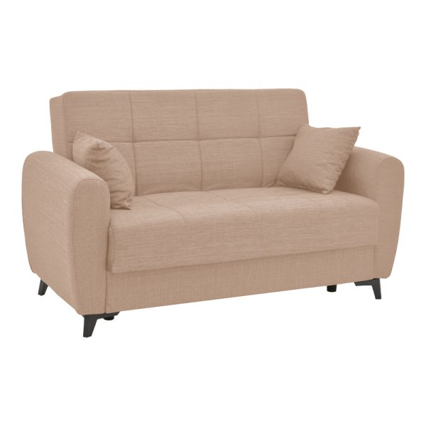 328 000019 6 Sofa-bed with storage two-seater Lincoln pakoworld beige fabric 165x75x85cmIndoor furniture > Sofas-bed