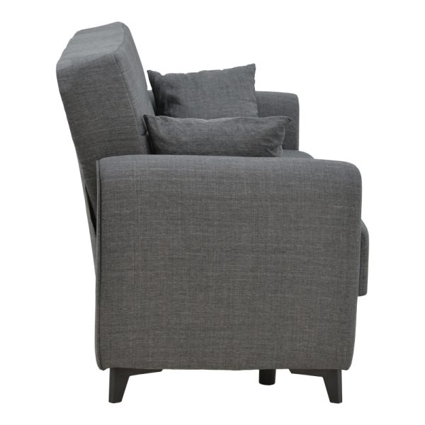328 000021 2 4 Sofa-bed with storage two-seater Lincoln pakoworld charcoal fabric 165x75x85cmIndoor furniture > Sofas-bed