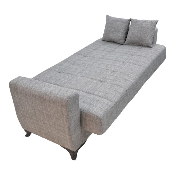 328 000027 2 3 Three-seater Modesto sofa-bed with storage space pakoworld gray fabric 215x85x80cmIndoor furniture > Sofas-bed