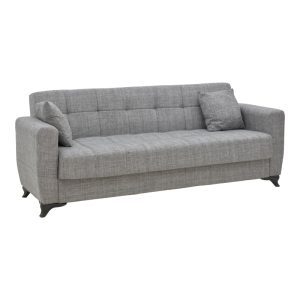 328 000027 6 Three-seater Modesto sofa-bed with storage space pakoworld gray fabric 215x85x80cmIndoor furniture > Sofas-bed
