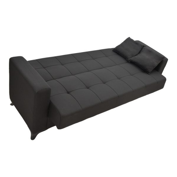 328 000029 2 4 Modesto pakoworld three-seater sofa-bed with storage space black fabric 215x85x80cmIndoor furniture > Sofas-bed