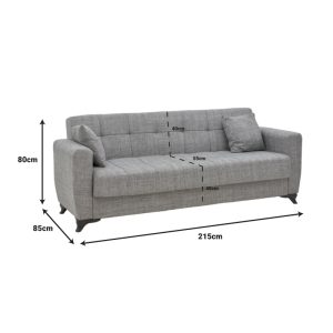 328 000029 4 4 Modesto pakoworld three-seater sofa-bed with storage space black fabric 215x85x80cmIndoor furniture > Sofas-bed