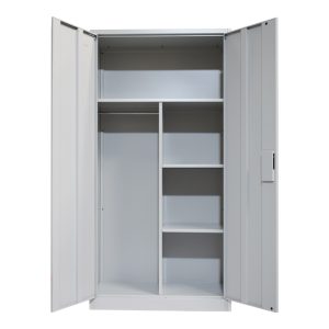 329 000002 3 11 Zogi pakoworld metal wardrobe with partition in light gray color 90x45x180cmOutdoor furniture