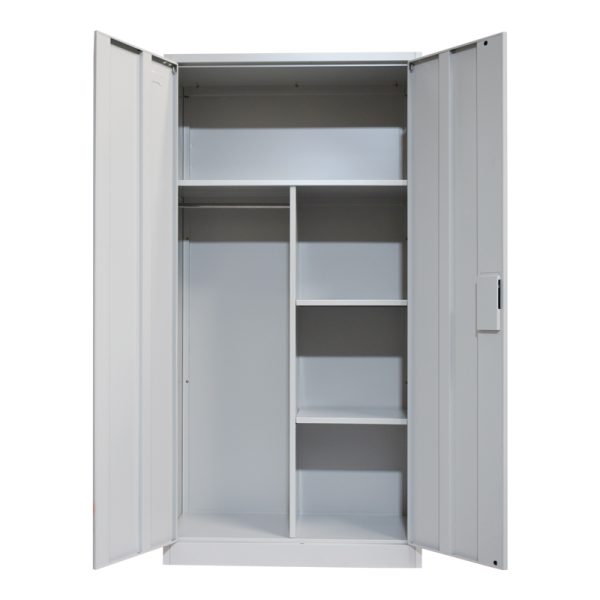 329 000002 3 11 Zogi pakoworld metal wardrobe with partition in light gray color 90x45x180cmOutdoor furniture