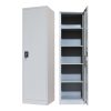 329 000004 9 Zogi pakoworld metal wardrobe with partition in light gray shade 90x45x190cmIndoor furniture > Home organization > Bathroom > Cabinets