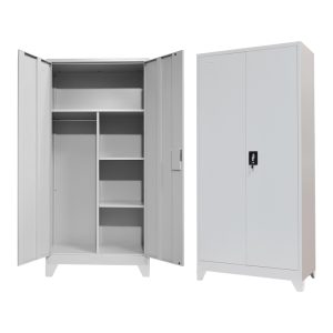 329 000007 16 Zogi pakoworld metal wardrobe with partition in light gray shade 90x45x190cmIndoor furniture > Home organization > Bathroom > Cabinets