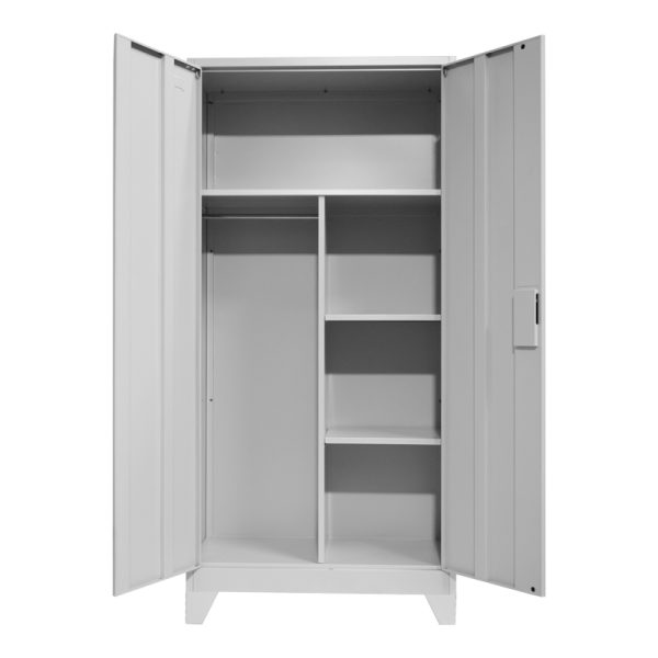 329 000007 3 13 Zogi pakoworld metal wardrobe with partition in light gray shade 90x45x190cmIndoor furniture > Home organization > Bathroom > Cabinets