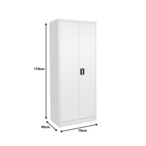 329 000010 3 14 Metal wardrobe Ugren I Pakoworld in light grey shade 70x40x170cm.Outdoor furniture