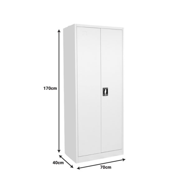 329 000010 3 14 Metal wardrobe Ugren I Pakoworld in light grey shade 70x40x170cm.Outdoor furniture