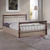 330 000011 8 Double bed Clarive pakoworld walnut color wood-black metal 140x190cmIndoor furniture > Beds