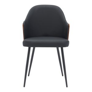 332 000001 3 4 Chair Marci pakoworld black pu-black metal legs 58x58x91cm