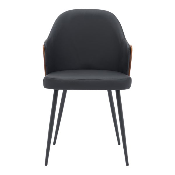 332 000001 3 4 Chair Marci pakoworld black pu-black metal legs 58x58x91cm