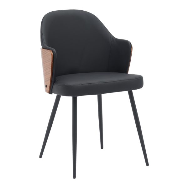 332 000001 7 Chair Marci pakoworld black pu-black metal legs 58x58x91cm