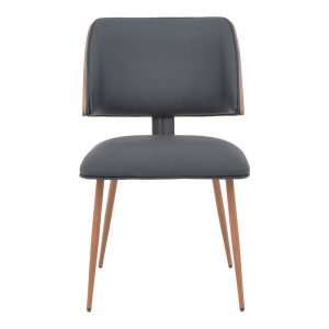 332 000002 3 2 Chair Ubane pakoworld black pu-walnut metal legs 53x62.5x85cmIndoor furniture > Chairs