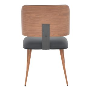 332 000002 4 2 Chair Ubane pakoworld black pu-walnut metal legs 53x62.5x85cmIndoor furniture > Chairs