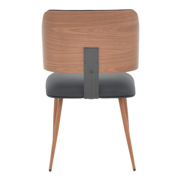 332 000002 4 2 Chair Ubane pakoworld black pu-walnut metal legs 53x62.5x85cmIndoor furniture > Chairs