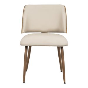 332 000003 2 5 Chair Ubane pakoworld beige pu-walnut metal legs 53x62.5x85cmIndoor furniture > Chairs