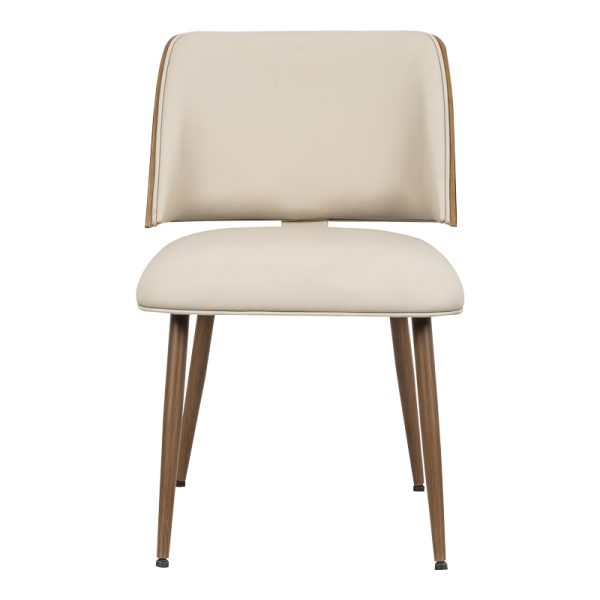 332 000003 2 5 Chair Ubane pakoworld beige pu-walnut metal legs 53x62.5x85cmIndoor furniture > Chairs